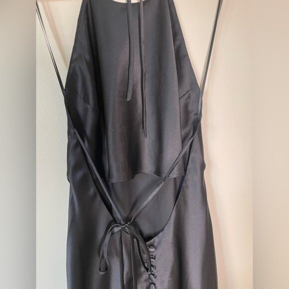 NEW Reformation Jeany Silk Long Dress Backless Formal Wedding Black | Size S - Picture 9 of 10